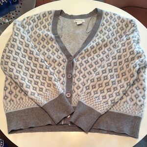 cupcakes & cashmere Light Gray Patterned Cardigan